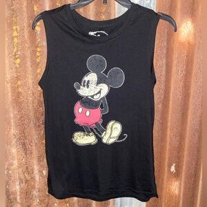 Distressed Disney Womens Mickey Mouse Sleeveless Muscle Tank Top